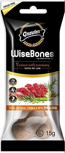 GNAWLERS WİSE BONE GEYİK VE BİBERİYELİ KÖPEK ÖDÜL KEMİĞİ 15GR