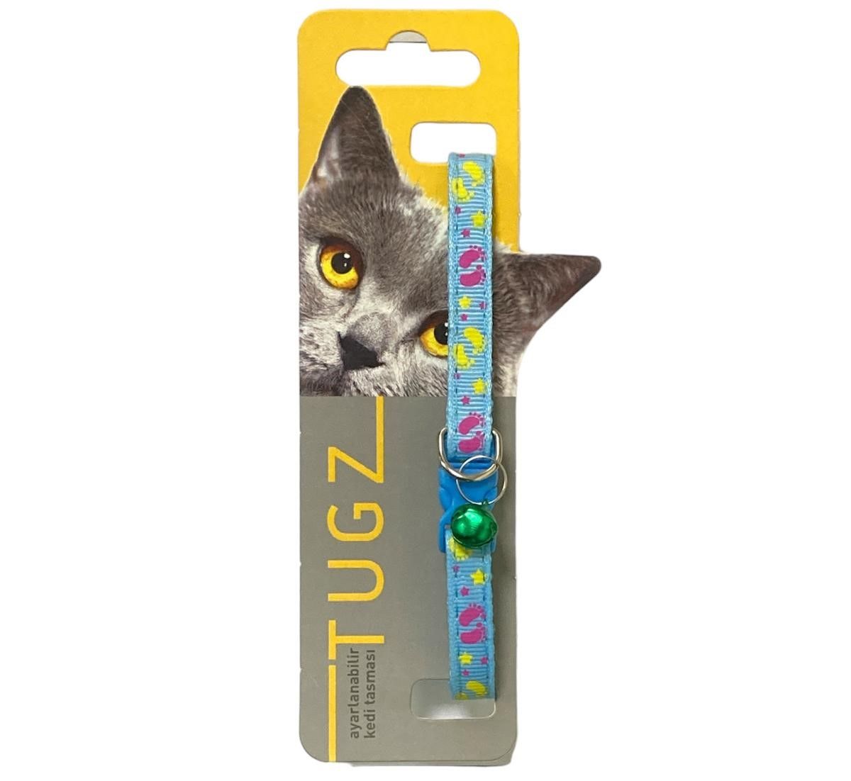 TUGZ KEDİ BOYUN TASMA  AYAK DESENLİ