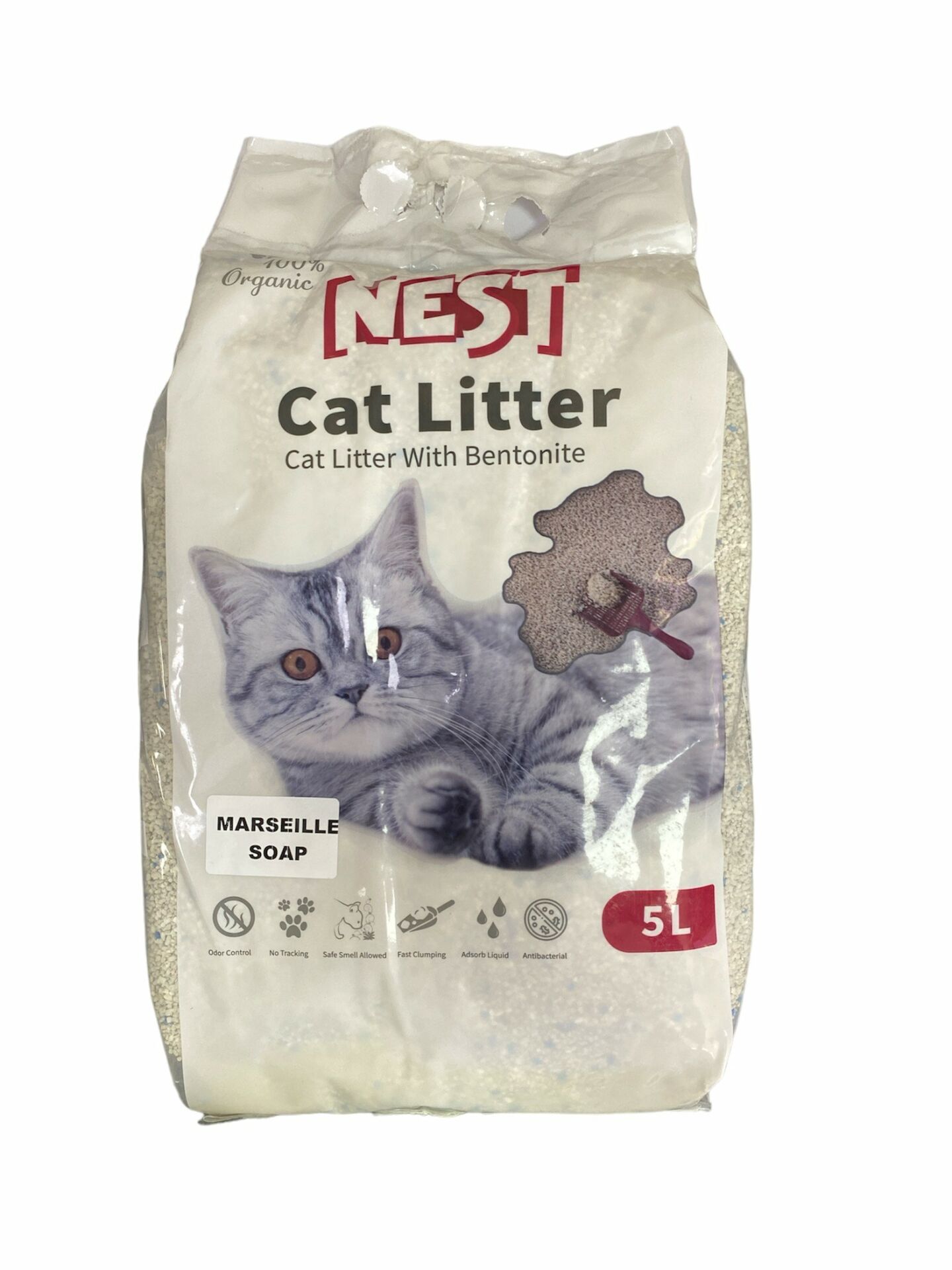 NEST MARSİLYA SABUN KOKULU KEDİ KUMU 5 LT