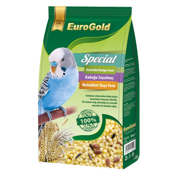 EUROGOLD SPECİAL KABUKSUZ MUHABBET KUŞ YEMİ 500 GR (KUTU İÇİ 12 ADETTİR)
