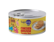 SUPREME CAT TAVUKLU PÜRE YETİŞKİN KONSERVE KEDİ MAMASI 85GR(12'Lİ)