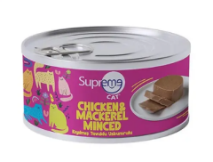 SUPREME CAT TAVUKLU VE USKUMRULU KIYILMIŞ YETİŞKİN KONSERVE KEDİ MAMASI 85GR(12'Lİ)
