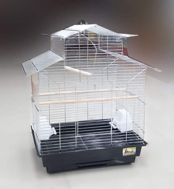 PAPAĞAN KAFESİ ÇİN ÇATILI KROM 1721C 47X36X62 CM