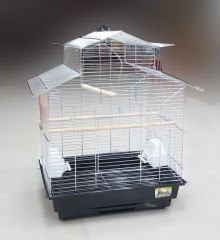 PAPAĞAN KAFESİ ÇİN ÇATILI KROM 1721C 47X36X62 CM