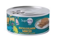 SUPREME CAT ÖRDEKLİ VE SOMONLU KIYILMIŞ YETİŞKİN KONSERVE KEDİ MAMASI 85GR (12'Lİ)