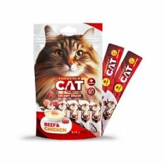 EUROGOLD CAT SIVI KEDİ ÖDÜLÜ DANA - TAVUK ETLİ  5X15 GR