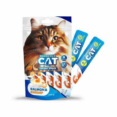EUROGOLD CAT SIVI KEDİ ÖDÜLÜ SOMON - KARİDES  5X12 GR