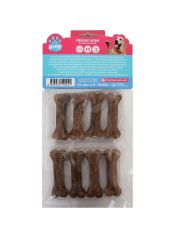 HEYMYPET DERİ PRES KEMİK 7 CM XS BOY 8'Lİ PAKET NATUREL