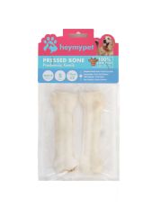 HEYMYPET DERİ PRES KEMİK 12 CM S BOY 2'Lİ PAKET BEYAZ