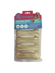 HEYMYPET DERİ PRES KEMİK 12 CM S BOY 4'LÜ PAKET BEYAZ