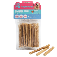 HEYMYPET DERİ BURGU ÇUBUK KALIN BOY 50'Lİ PAKET NATURAL