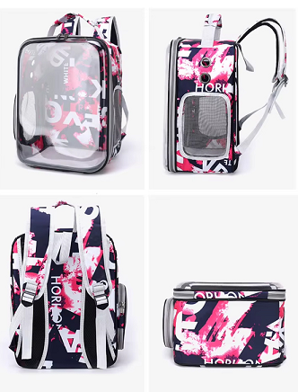 SY418-RED  VENİCE ŞEFFAF SIRT TAŞIMA ÇANTASI 37X17X42