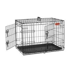 EURODOG KÖPEK KAFESİ SİYAH DÖVME ÇİFT KAPILI 122X76X80 CM