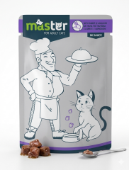 MASTER TAVŞAN ETLİ POUCH KEDİ MAMASI JÖLE 80 GR (KOLİ İÇİ 24 ADETTİR)