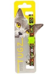 TUGZ ÇİÇEK DESENLİ ÇINGIRAKLI KEDİ BOYUN TASMASI 10 MM/28 CM
