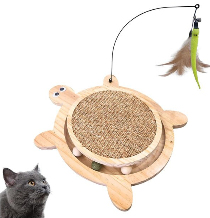 SY577 KAPLUMBAĞA AHŞAP KEDİ TIRMALAMA