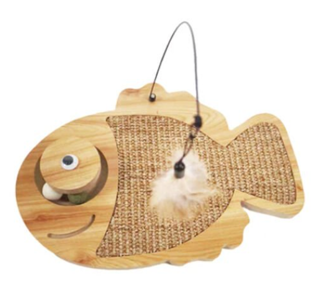 SY578 BALIK AHŞAP KEDİ TIRMALAMA STANDI
