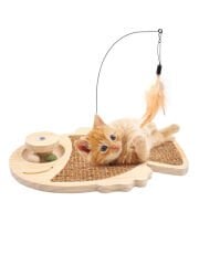 SY578 BALIK AHŞAP KEDİ TIRMALAMA STANDI