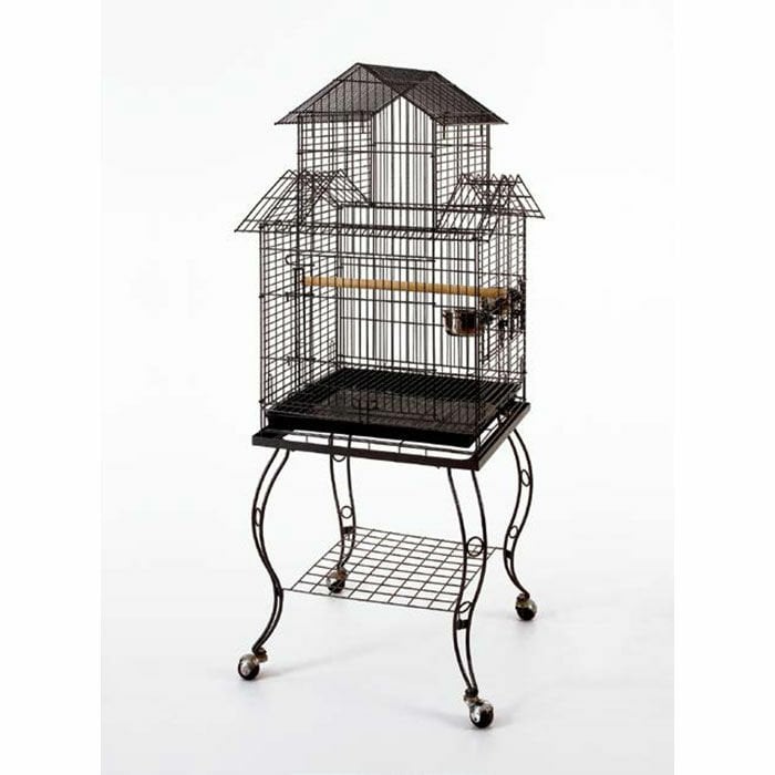 PAPAĞAN AYAKLI KAFESİ SİYAH 80933 (51X51X152 CM)