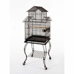 PAPAĞAN AYAKLI KAFESİ SİYAH 80933 (51X51X152 CM)
