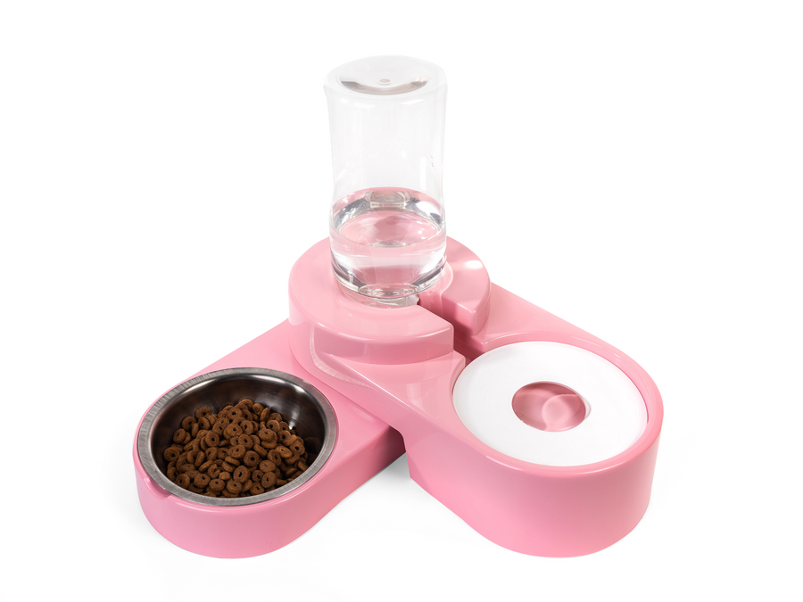 HAZNELİ AYARLANABİLİR ÇELİK TASLI MAMA VE SU KABI 1000 ML