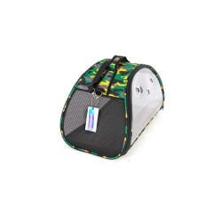 ŞEFFAF ÇANTA YEŞİL KAMUFLAJ 50X28X28 CM