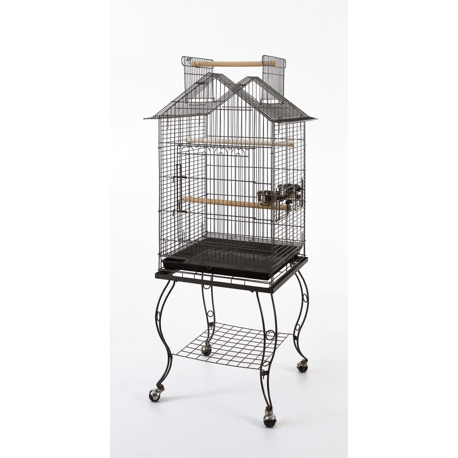 830-934ADS SEHPALI PAPAĞAN KAFESİ SİYAH DÖVME (51X51X139)