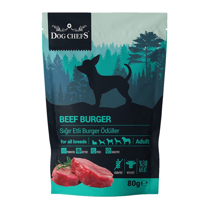 DOG CHEFS BEEF BURGER 80 GR SIĞIR ETLİ KÖPEK ÖDÜL