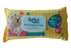 REFLEX EVCİL HAYVANLAR İÇİN ÇOK AMAÇLI HİJYENİK TEMİZLEME HAVLU NERGİS ÇİCEĞİ KOKULU 50'Lİ