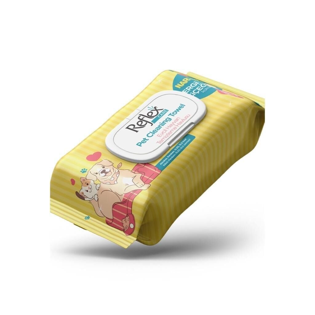 REFLEX EVCİL HAYVANLAR İÇİN ÇOK AMAÇLI HİJYENİK TEMİZLEME HAVLU NERGİS ÇİCEĞİ KOKULU 50'Lİ