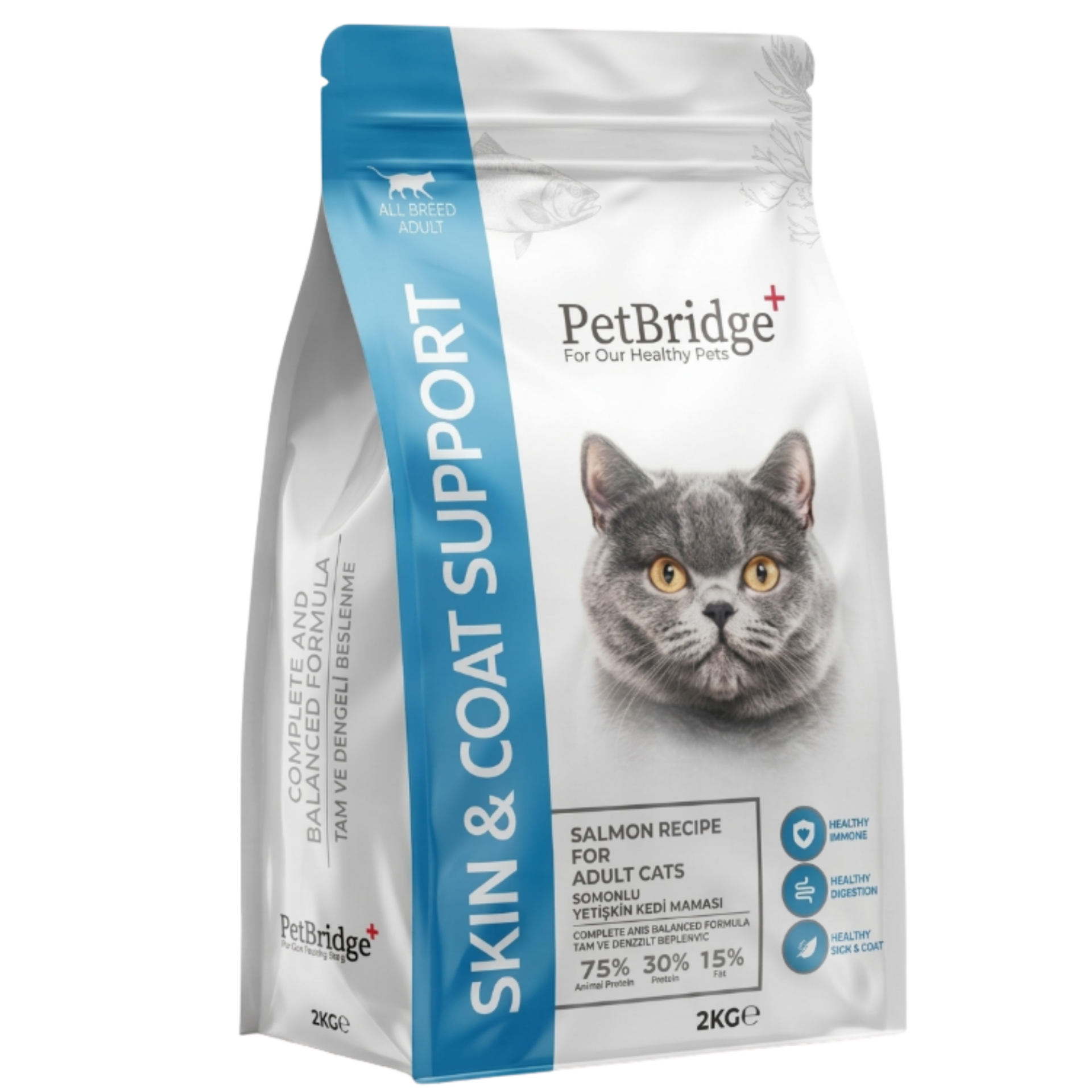 PETBRİDGE SOMONLU YETİŞKİN KEDİ MAMASI 2 KG