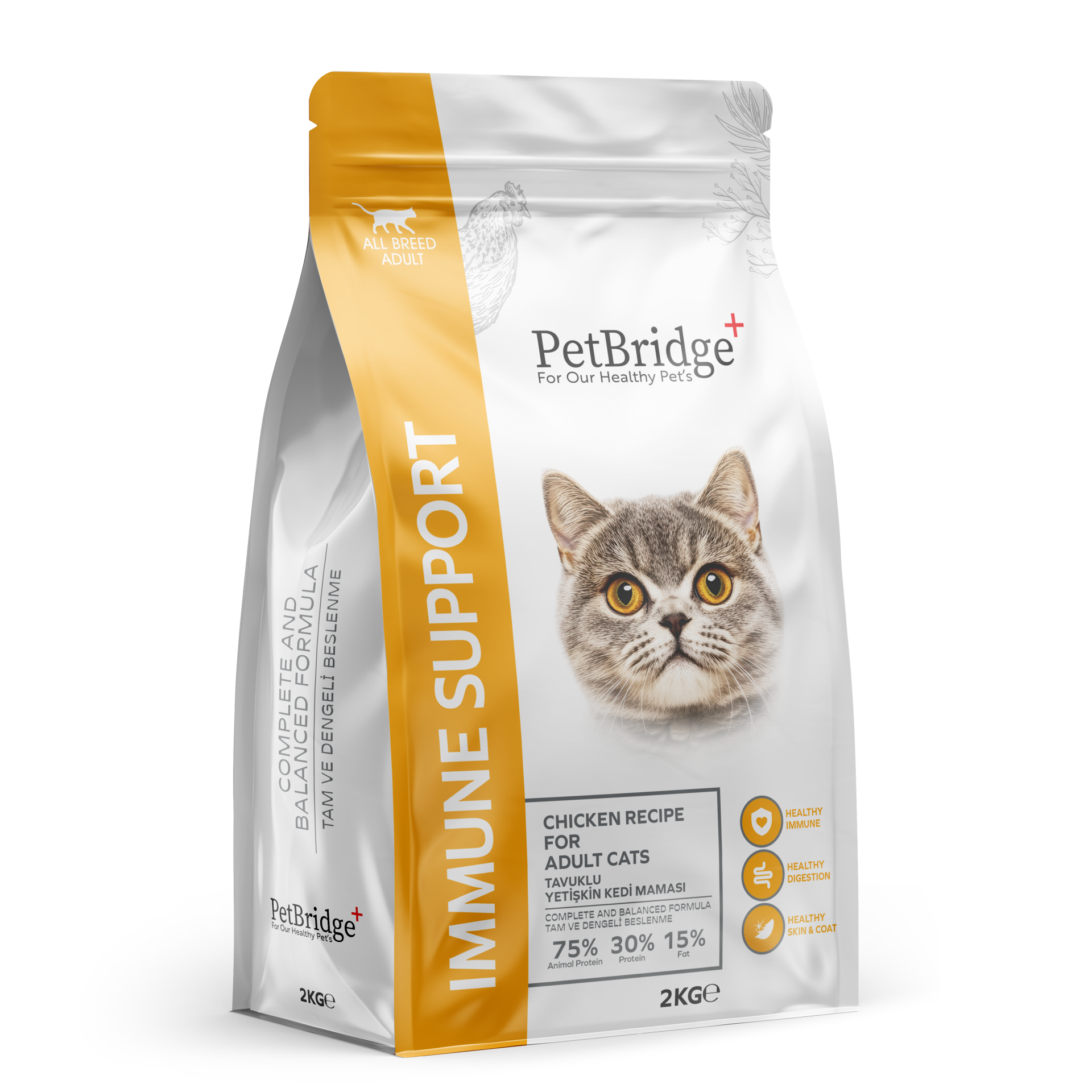 PETBRİDGE TAVUK ETLİ YETİŞKİN KEDİ MAMASI 2 KG