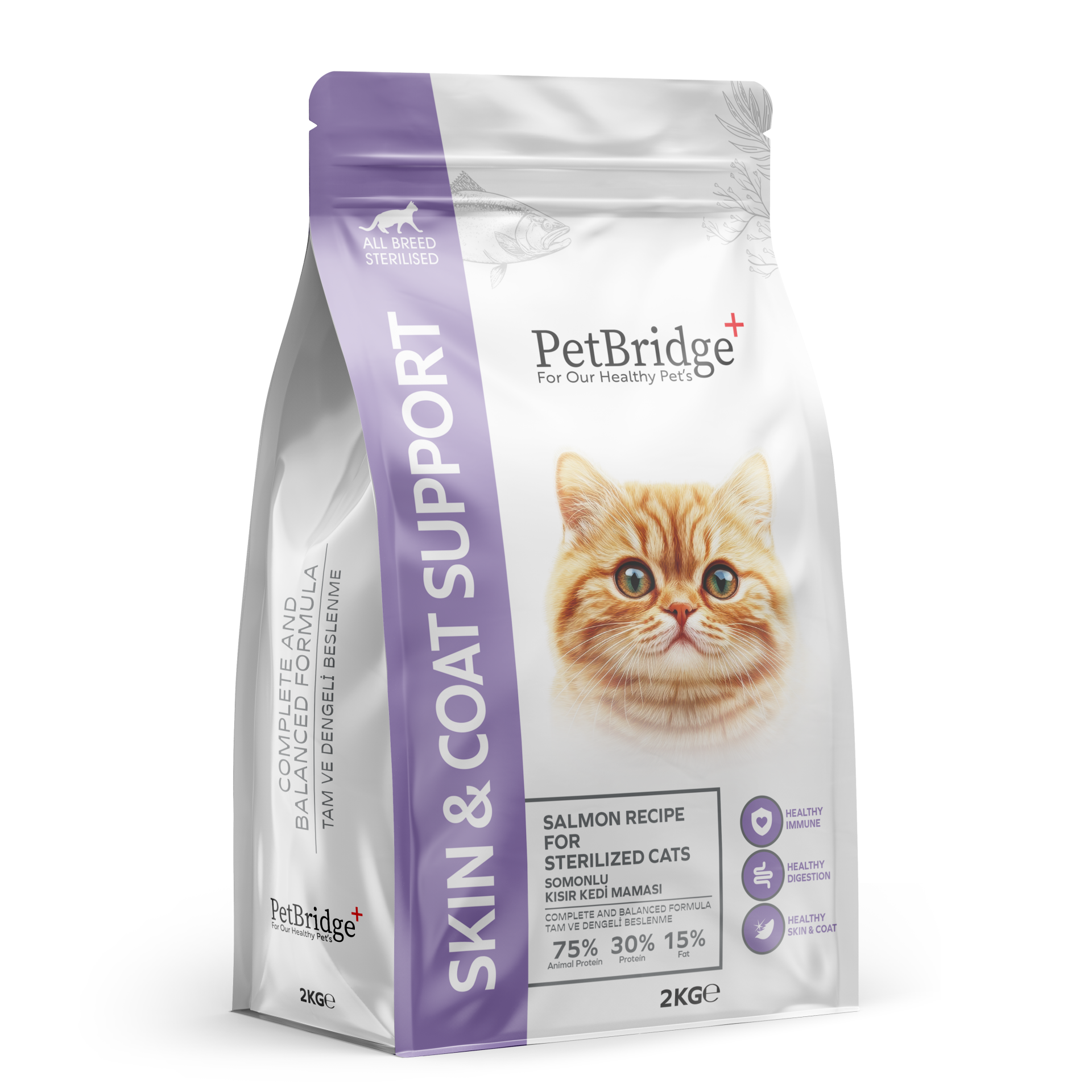 PETBRİDGE SOMONLU KISIR KEDİ MAMASI 2 KG
