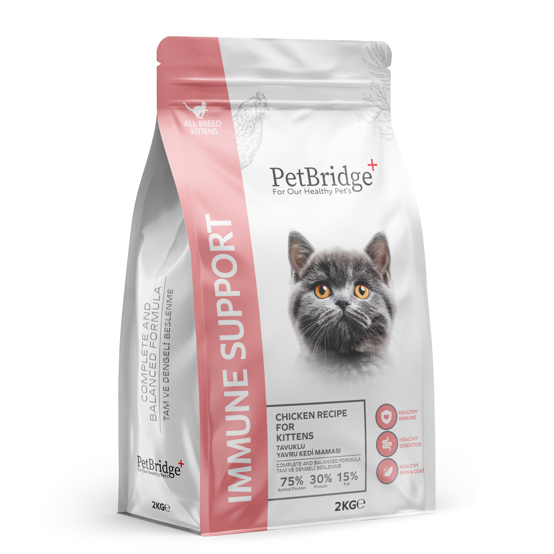 PETBRİDGE TAVUK ETLİ YAVRU KEDİ MAMASI 2 KG