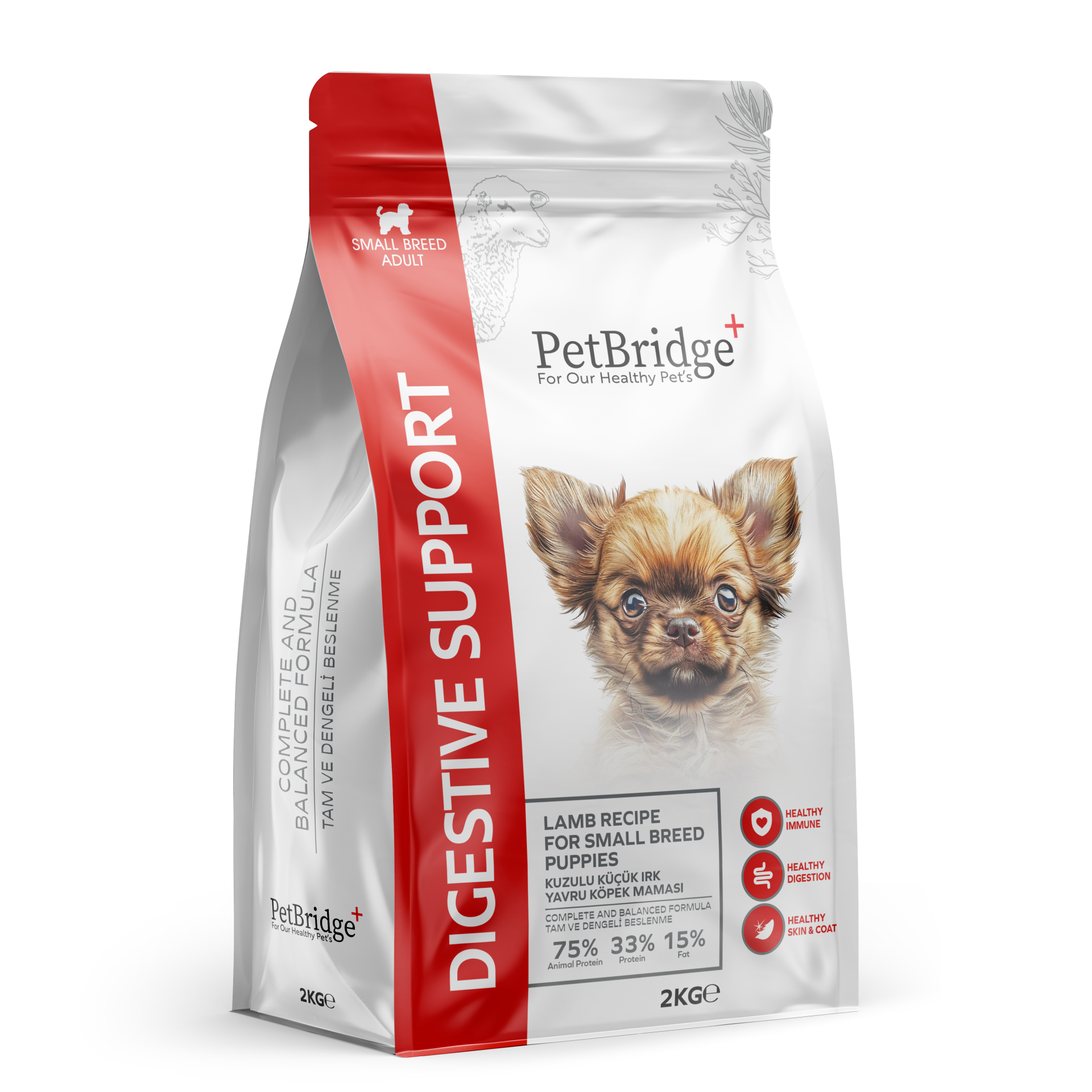 PETBRİDGE KUZU ETLİ MİNİ IRK YAVRU KÖPEK MAMASI 2 KG