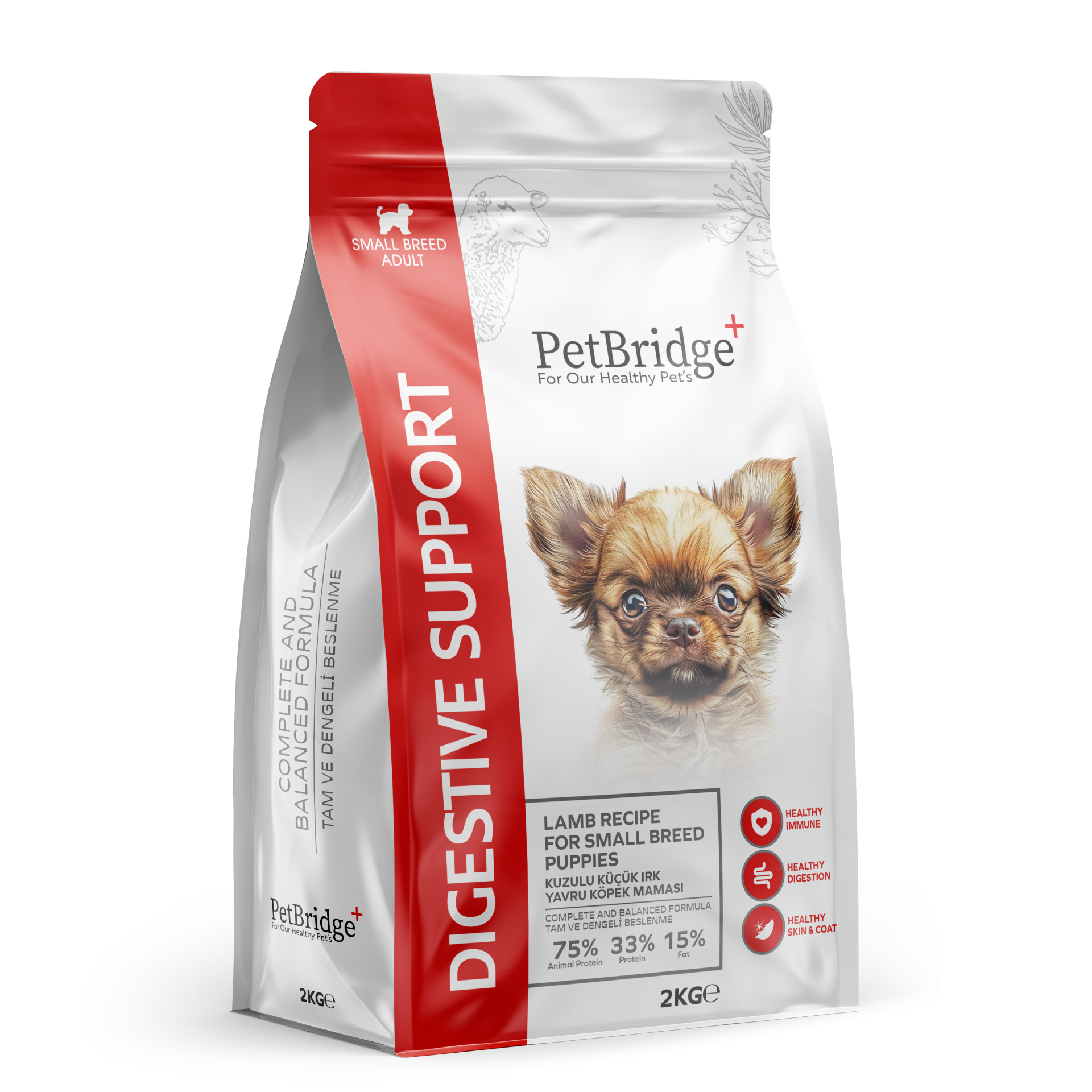 PETBRİDGE KUZU ETLİ MİNİ IRK YAVRU KÖPEK MAMASI 2 KG