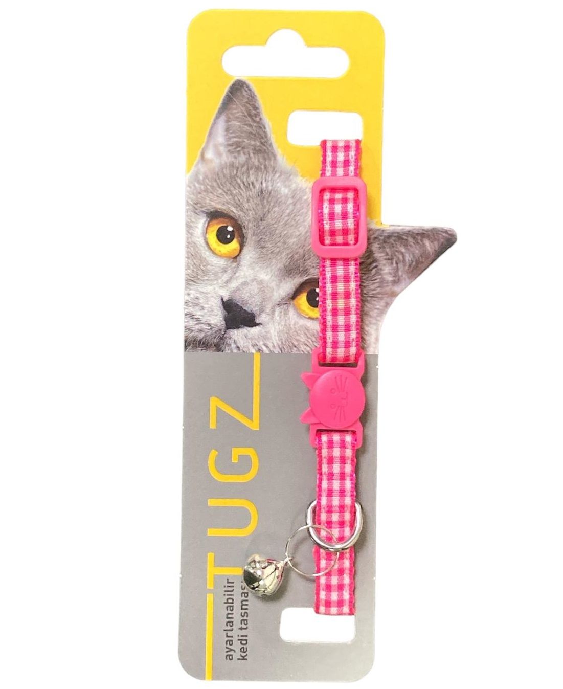 TUGZ RENKLİ EKOSELİ ÇINGIRAKLI KEDİ BOYUN TASMA (KOLİ İÇİ 12 ADETTİR)