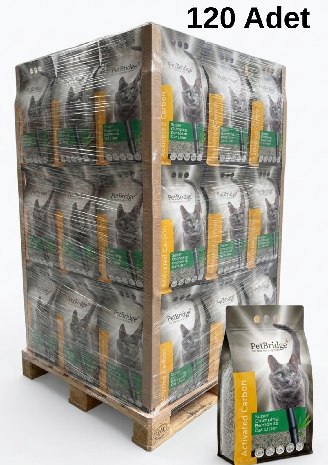 PETBRİDGE AKTİF KARBONLU KEDİ KUMU 10 LT (PALETLİ 120 ADET)
