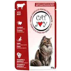 CAT JOY SIĞIR ETLİ YETİŞKİN KEDİ POUCH 85 GR (KOLİ İÇİ 24 ADETTİR)