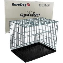 92X61.5X68.5 CM EURODOG KÖPEK KAFESİ SİYAH DÖVME TEK KAPILI