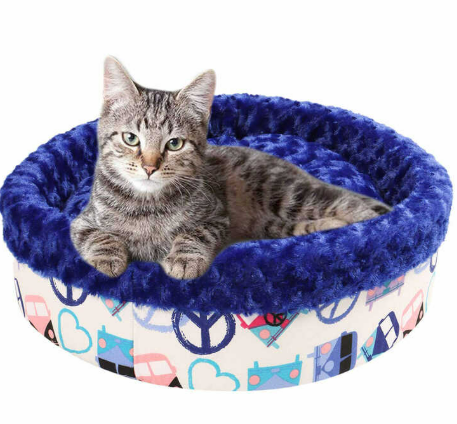 SPECİAL DESENLİ PELUŞ SİMİT YATAK MAVİ 50X50 CM