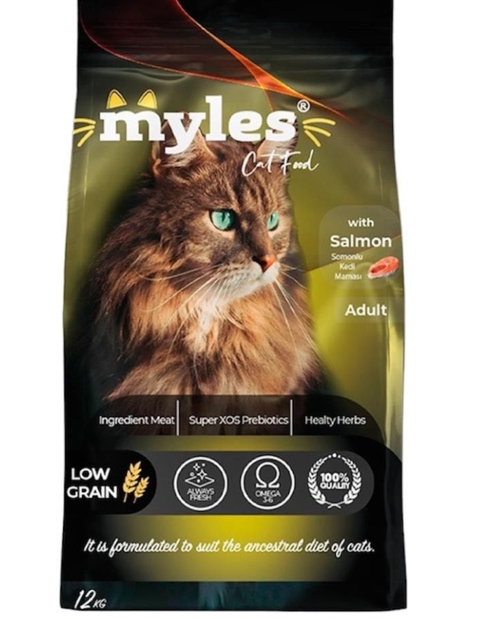 MYLES SOMONLU YETİŞKİN KEDİ MAMASI 12 KG