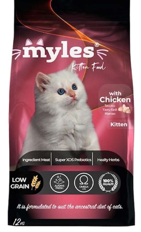 MYLES TAVUKLU YAVRU KEDİ MAMASI 12 KG