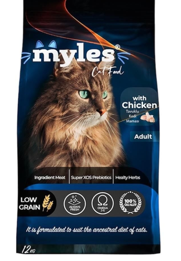 MYLES TAVUK ETLİ YETİŞKİN KEDİ MAMASI 12 KG